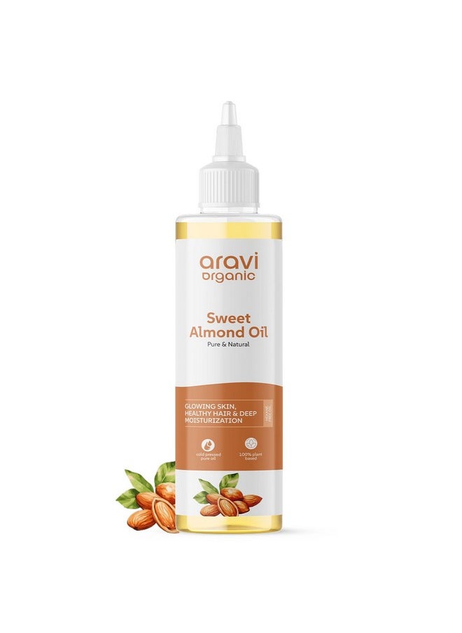 Aravi Organic 100% Pure Cold Pressed Almond Oil - For Hair Growth, Skin Care And Moisturising - 200 Ml…  - Image 1