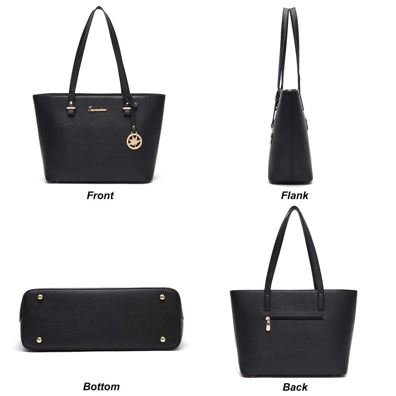 Soperwillton Handbag for Women Wallet Tote Bag Shoulder Bags Top Handle Satchel 5pcs Purse Set - Image 2