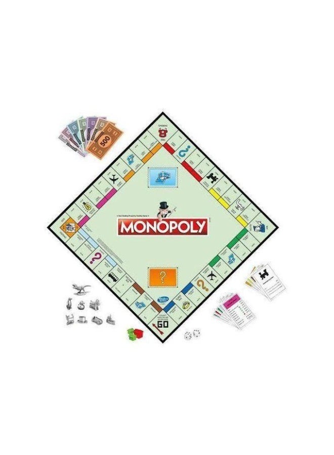 Monopoly Board Game – Classic Family Strategy Game with Cash, Property Cards, Dice & Tokens – Arabic-English Edition – Fun for Kids & Adults – Teaches Negotiation & Money Skills – Ideal for Game Nights & Gifts - Image 2