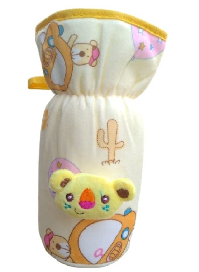 Lappu Baby's Cute Velvet Milk Feeding Bottle Covers for 240ml , 250ml , 260ml Bottles | Feeding Bottle Covers (330- Yellow) - Image 1