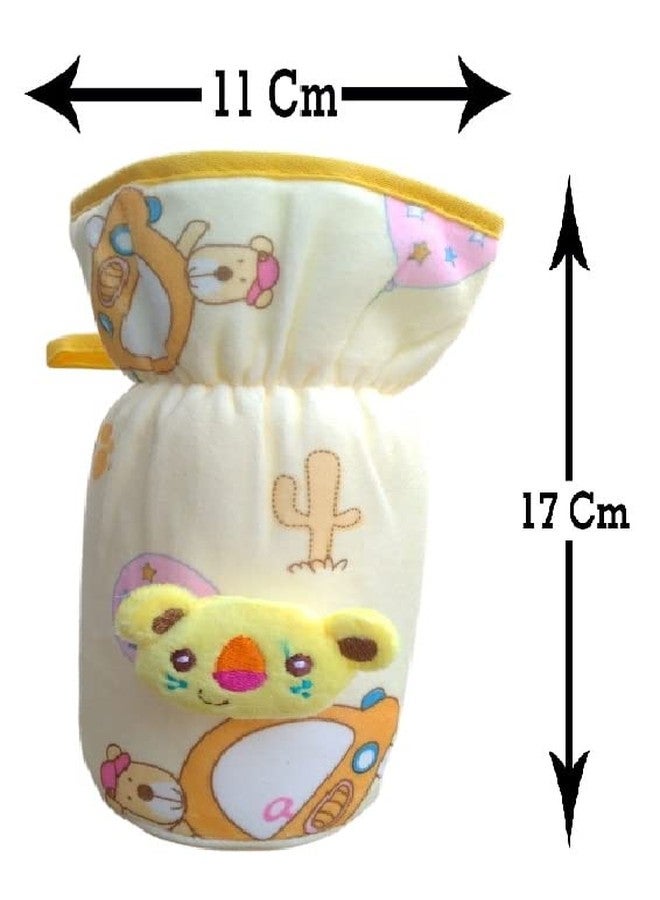 Lappu Baby's Cute Velvet Milk Feeding Bottle Covers for 240ml , 250ml , 260ml Bottles | Feeding Bottle Covers (330- Yellow) - Image 2