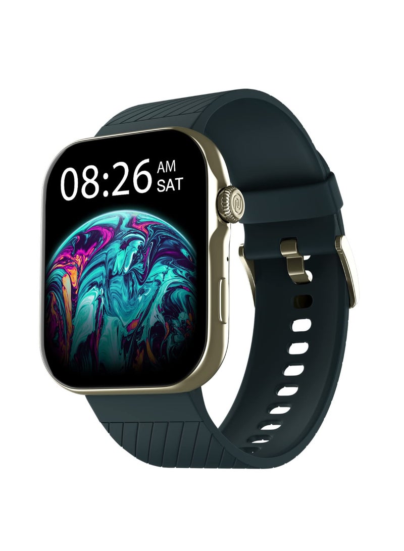 Noise Colorfit Ultra 3 Bluetooth Calling Smart Watch With Biggest 1.96" Amoled Display, Premium Metallic Build, Functional Crown, Gesture Control With Silicon Strap Teal Blue - Image 1