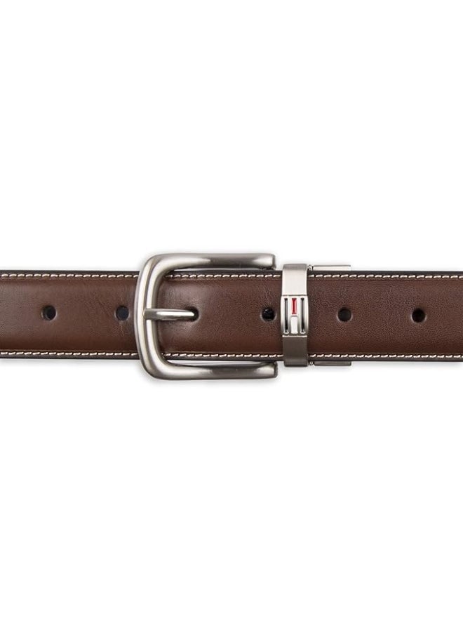 Tommy Hilfiger Men's Reversible Leather Belt - 2-in-1