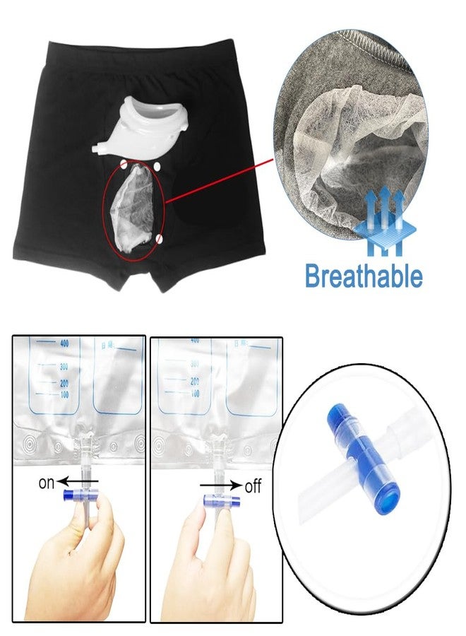 MESINURS Male Urine System Holder Bag - 500ml Men's Urinal Pee Bag Incontinence Pants, Wearable Spill Proof Collector Urinary Drainage for Bedridden Elderly (M) - Image 4