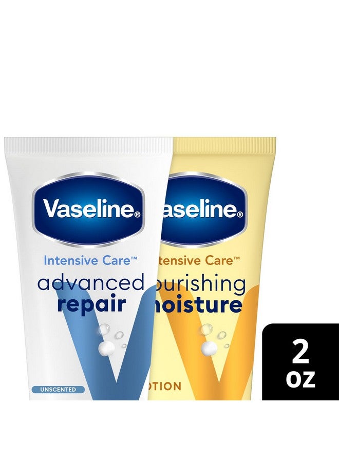 فازلين مجموعة لوشن فازلين للعناية المركزة - لوشن إصلاح متقدم بدون رائحة ولوشن مرطب مغذي لليدين والجسم للبشرة شديدة الجفاف، 2 أونصة (مجموعة من قطعتين) - Image 3