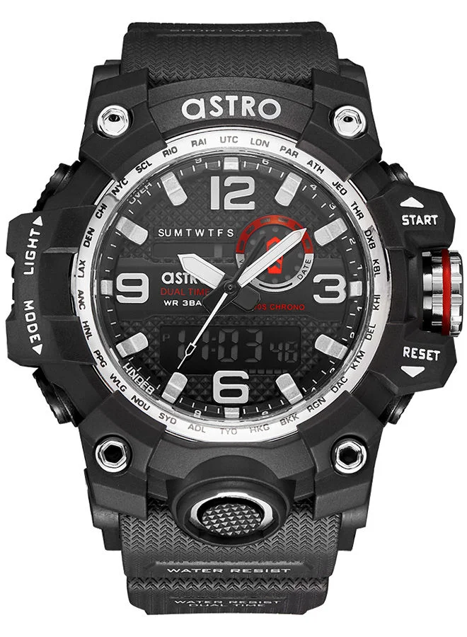 ASTRO Men Analog+Digital Round Polyurethane Wrist Watch A22803-PPBB