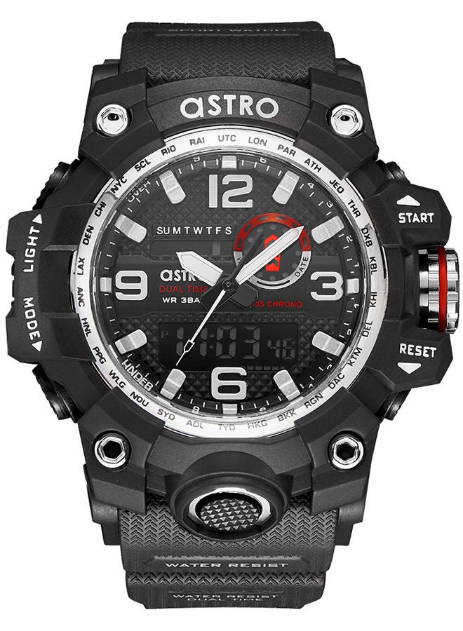 ASTRO Men Analog+Digital Round Polyurethane Wrist Watch A22803-PPBB - Image 1
