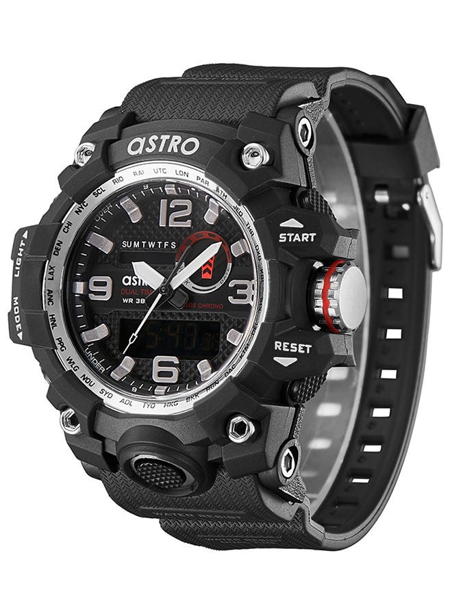 ASTRO Men Analog+Digital Round Polyurethane Wrist Watch A22803-PPBB - Image 2