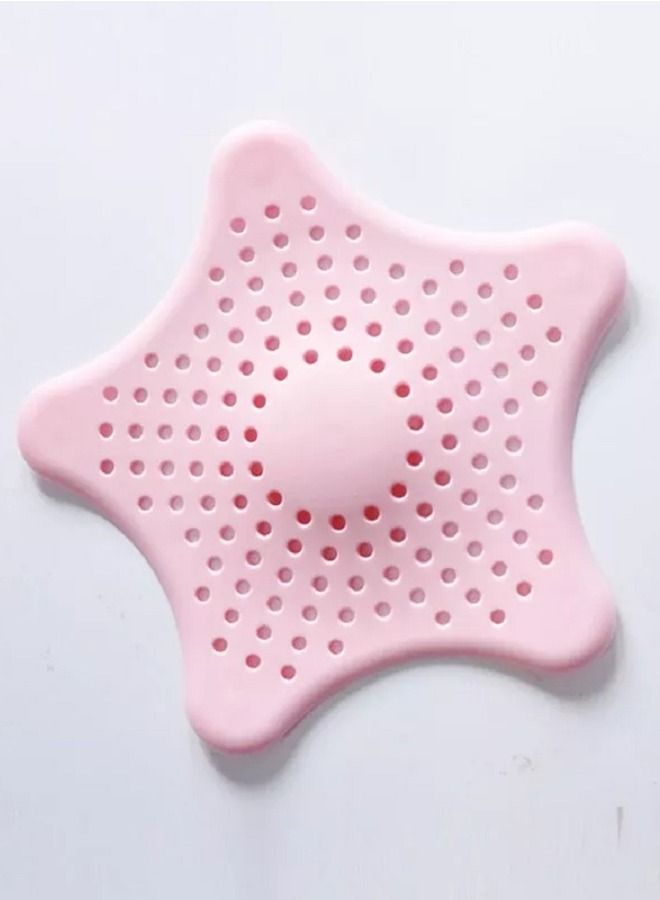MARGOUN 2-Piece Kitchen Sink Strainer Filter Star Silicone Drain Cap Bathroom Floor Hair Catcher Anti Clogging Shower Drain Cover For Kitchen Bathroom Tub Pink - Image 5