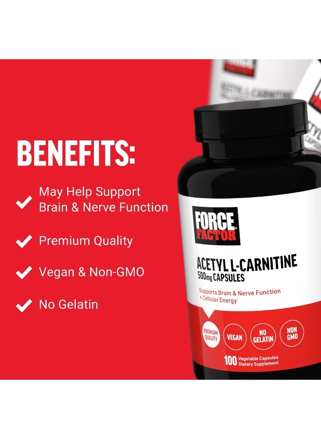 Force Factor Force Factor, Acetyl L-Carnitine, 500 mg, 100 Vegetable Capsules  - Image 3