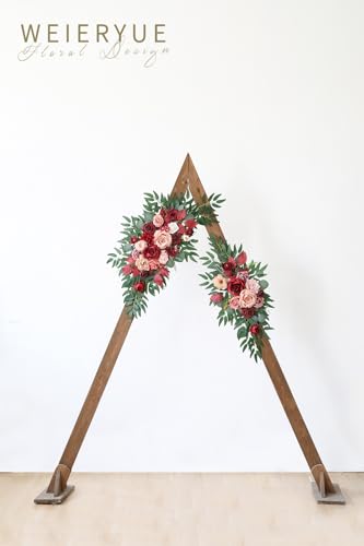 WEIERYUE Artificial Wedding Arch Flowers Kit(Pack of 2) for Wedding Arch, Bridal Shower, Ceremony and Reception Backdrop Decoration (Cream red) - Image 3
