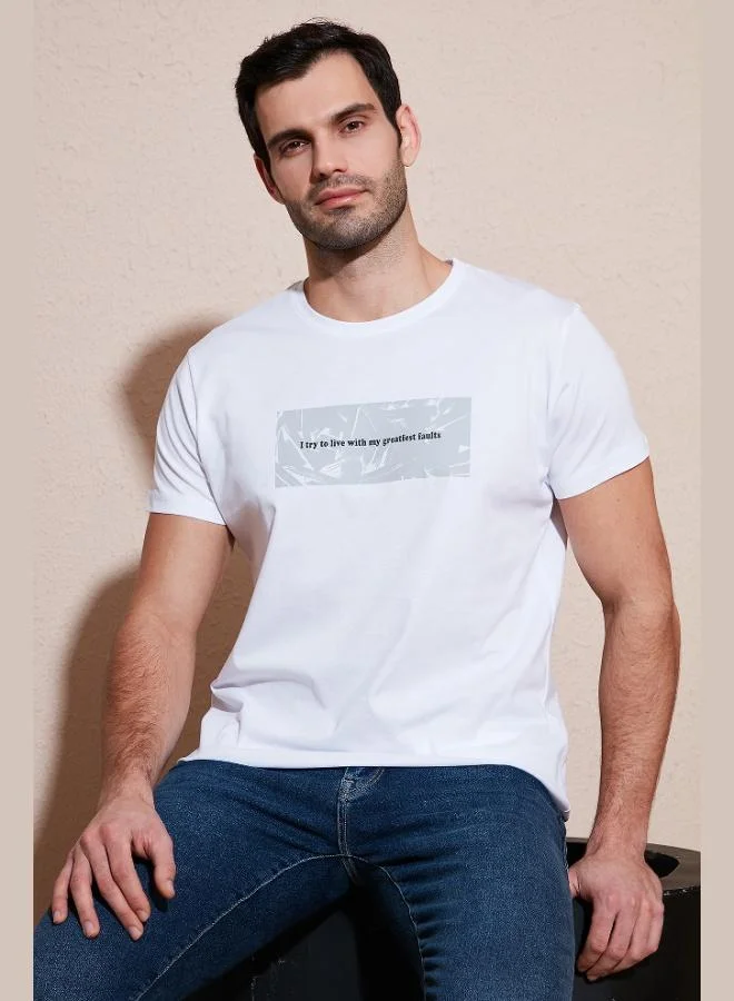 Buratti Buratti Cotton Slim Fit Crew Neck Printed T Shirt Men's T SHIRT 541TOLIVE