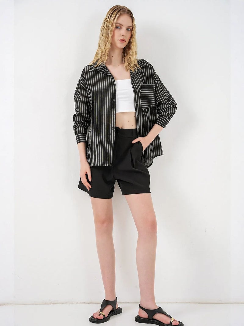 BIG DART BDART Oversized Striped Button-Front Shirt - Image 2