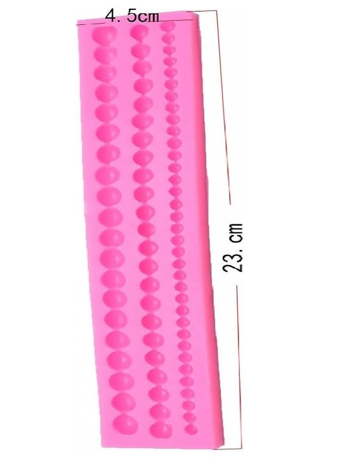 XilaMagic Pink Silicone Pearl Border Mould, 3 Lines Design, 23 cm Cake Decorating Tool - Image 2