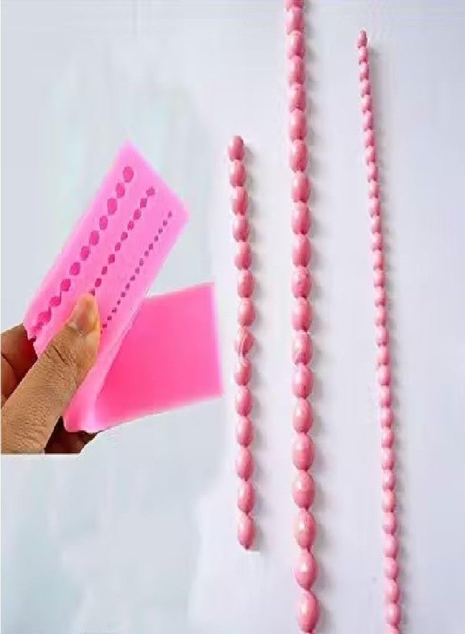 XilaMagic Pink Silicone Pearl Border Mould, 3 Lines Design, 23 cm Cake Decorating Tool - Image 4