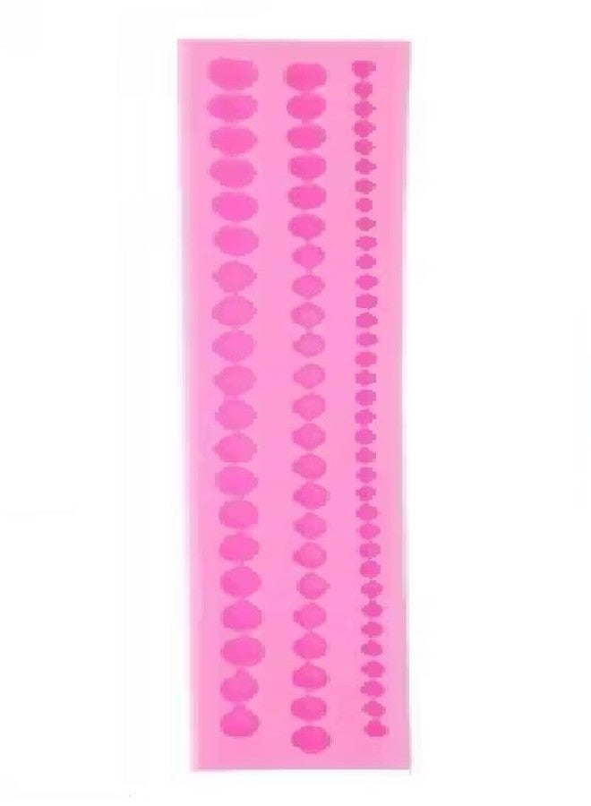 XilaMagic Pink Silicone Pearl Border Mould, 3 Lines Design, 23 cm Cake Decorating Tool - Image 1