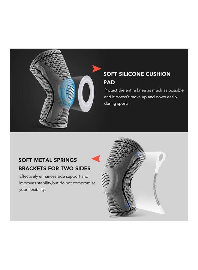 Knee Support Brace With Side Stabilizers Silicone Pad M Size - Image 4