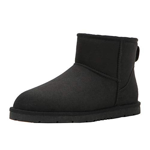 CLPPLI Womens Classic Mini Winter Snow Boots Black 8
