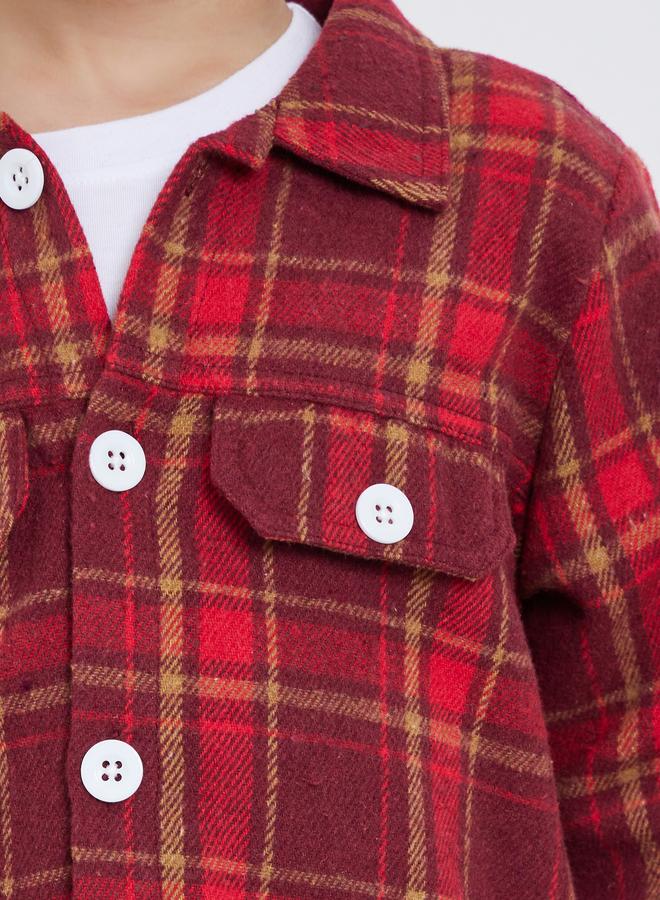 Styli Plaid Flannel Double Pocket Shirt - Image 4