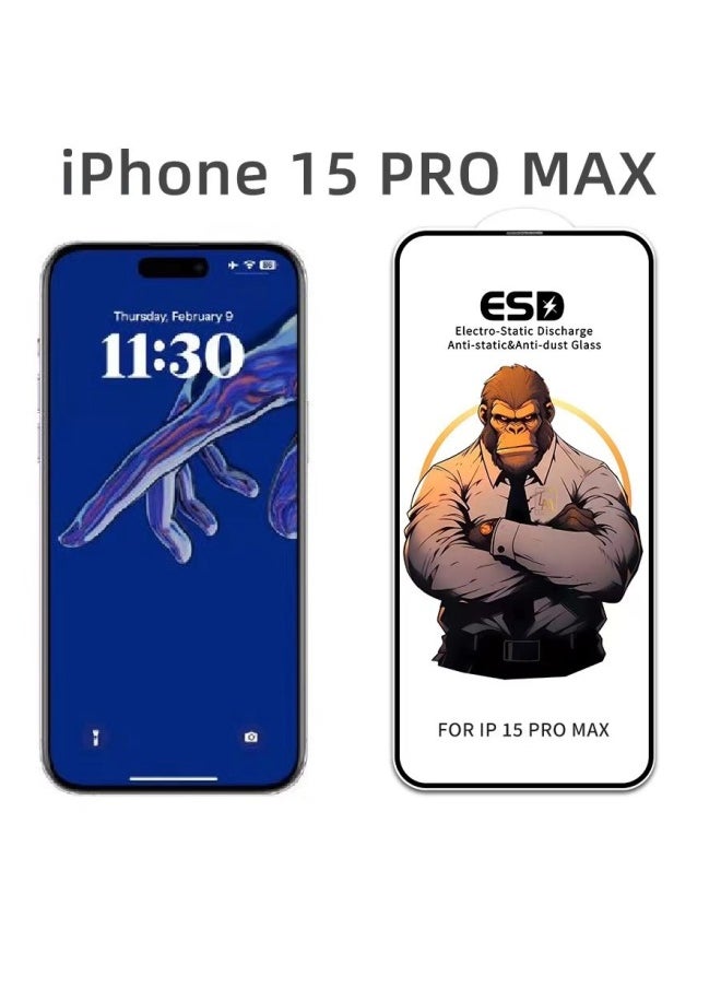 Generic - Bashi Is Suitable For Apple 15promax Tempered Film 14 Integrated Dustproof Anti-static HD/frosted/Peep-proof-Color:In Addition + One Piece In Black Packaging-Size:iPhone12pro Max - Image 1