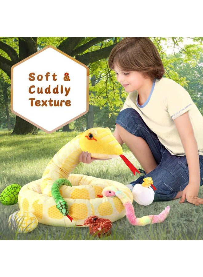 MorisMos Giant Snake Plush 120 Inch Long Snake Stuffed Animal with Babies Large Stuffed Snake Toy for Kids Party Decorations Favors Prank Props, 4 Snake Babies, 3 Snake Eggs - Image 5