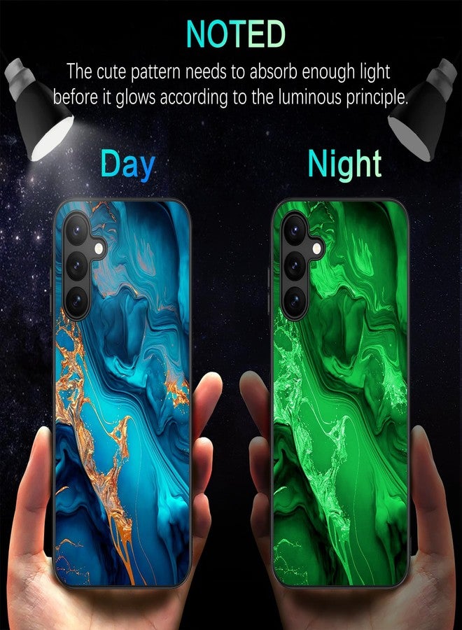 بنتوبين جراب BENTOBEN لهاتف سامسونج جالاكسي A15 5G، تصميم نحيف، يضيء في الظلام، مصنوع من مزيج من البولي كربونات الصلب والبولي يوريثين الحراري المرن، يوفر حماية من السقوط، مناسب للفتيات والنساء والرجال، متوفر باللون الأزرق الرخامي/الذهبي. - Image 2