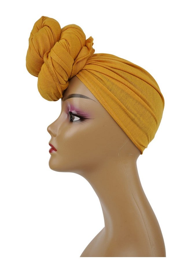 YOUR SMILE Long Stretch Turban Head Wrap For Black Women Natural Hair Large Scarves Jersey For Braids Dreadlocks Headbands (Ginger) - Image 2