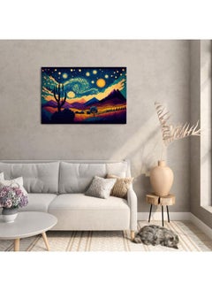 Home Gallery The Starry Night on western desert Printed Canvas wall art  - Image 1