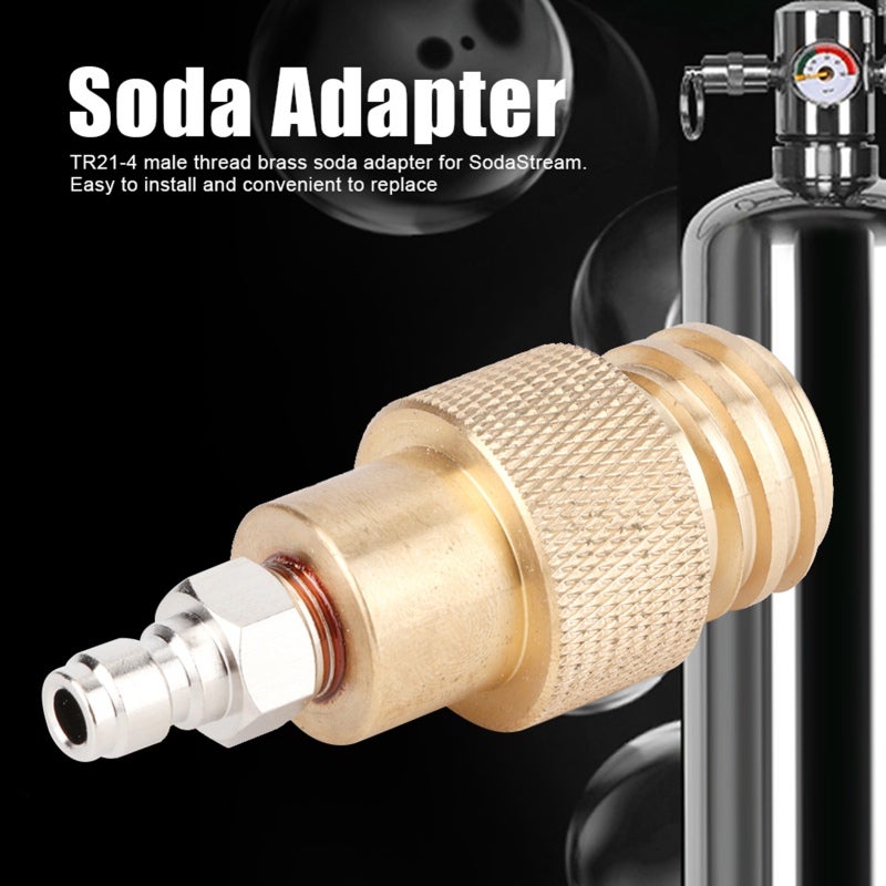 محول صودا نحاسي بخيط ذكر TR21-4 - موصل SodaStream مقاوم للضغط ومتداول لمستخدمي SodaStream - Image 1