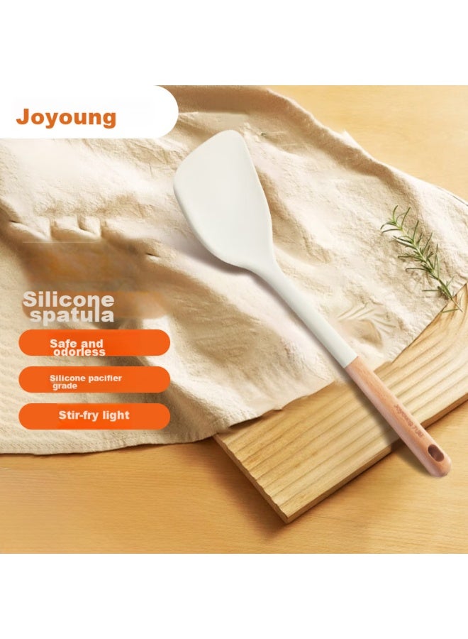 Joyoung Joyoung Silicone Spatula With Wooden Handle, Non-stick Pan, Wok, Frying Pan, Flat Bottom Pan, Specialized Cooking Spatula  - Image 1