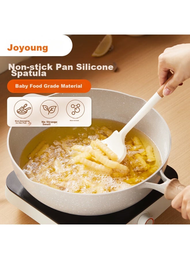 Joyoung Joyoung Silicone Spatula With Wooden Handle, Non-stick Pan, Wok, Frying Pan, Flat Bottom Pan, Specialized Cooking Spatula  - Image 2