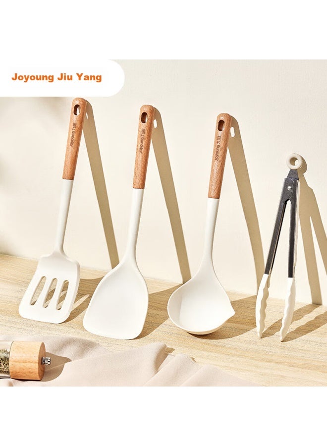 Joyoung Joyoung Silicone Spatula With Wooden Handle, Non-stick Pan, Wok, Frying Pan, Flat Bottom Pan, Specialized Cooking Spatula  - Image 3