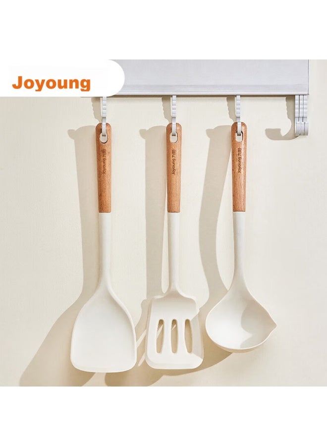 Joyoung Joyoung Silicone Spatula With Wooden Handle, Non-stick Pan, Wok, Frying Pan, Flat Bottom Pan, Specialized Cooking Spatula  - Image 5