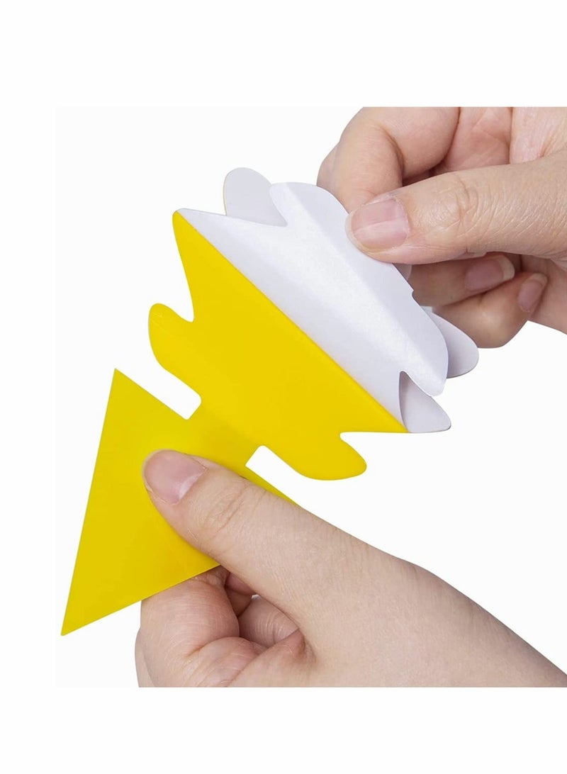 Excefore فخ لاصق، لاصق مزدوج الجوانب أصفر شكل خاص لوح لاصق للحشرات، فخ قاتل لذباب الفاكهة وذباب الفطريات داخلي وخارجي، يحمي النبات، غير سامة وبدون رائحة (12 حزمة، مخروط الصنوبر) - Image 3