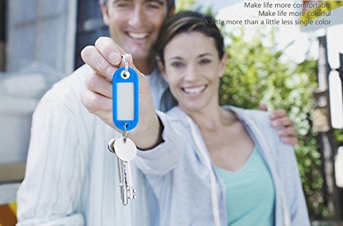 HoAoOo Key Tag Assorted Color Plastic Coded Key ID Label Tags Split Ring Keyring - with Label Window Ring Holder (120) - Image 5