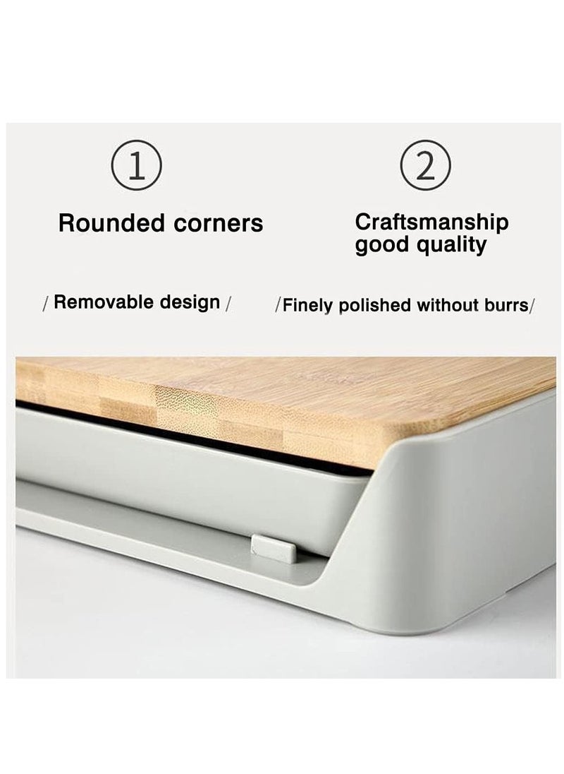 Arabest Cutting Board, Wooden Chopping Board with Pull-Out Storage Tray, Multi-Function Kitchen Cutting Board for Meat, Vegetable, Fruit  - Image 2