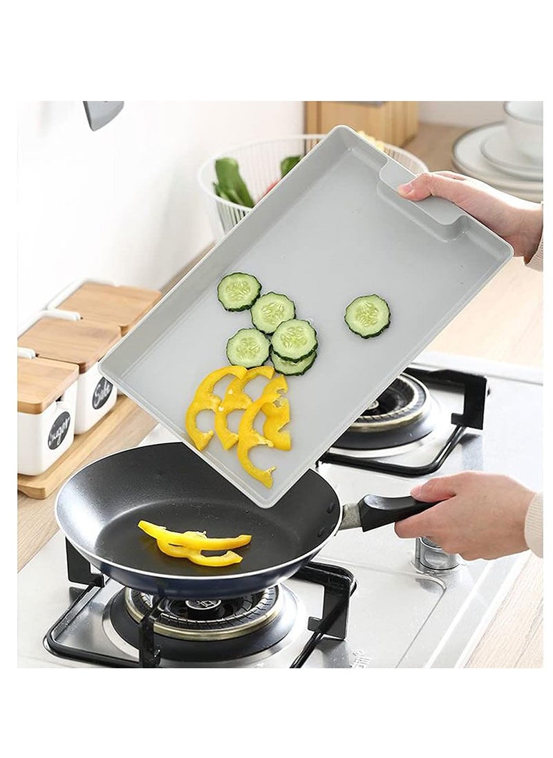 Arabest Cutting Board, Wooden Chopping Board with Pull-Out Storage Tray, Multi-Function Kitchen Cutting Board for Meat, Vegetable, Fruit  - Image 3