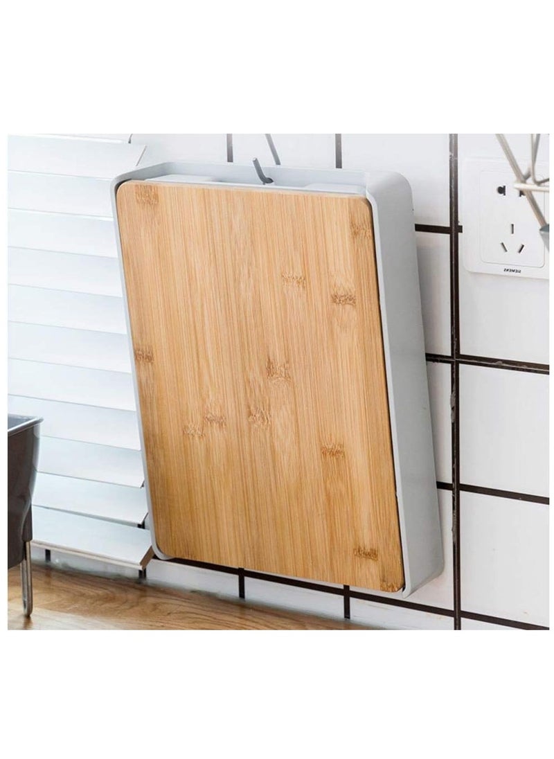 Arabest Cutting Board, Wooden Chopping Board with Pull-Out Storage Tray, Multi-Function Kitchen Cutting Board for Meat, Vegetable, Fruit  - Image 4