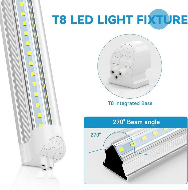SHOPLED LED Shop Lights 4FT, 40W 5500LM 6000K Cool White, V Shape 4 Foot Linkable T8 LED Tube Light, 4 ft Shop Lights for Workshop, Basement, Workbench, Plug and Play, ETL Listed, 2-Pack - Image 3