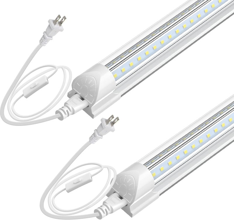 SHOPLED LED Shop Lights 4FT, 40W 5500LM 6000K Cool White, V Shape 4 Foot Linkable T8 LED Tube Light, 4 ft Shop Lights for Workshop, Basement, Workbench, Plug and Play, ETL Listed, 2-Pack - Image 1