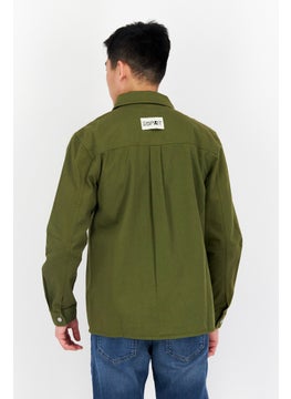 Esprit x Rest and Recreation Men Textured Long Sleeve Jacket Shirt, Olive  - Image 3