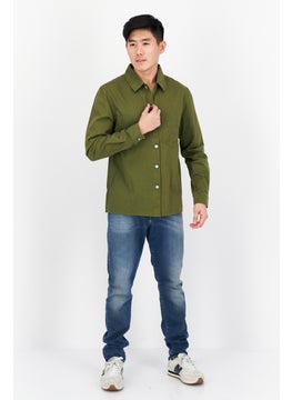 Esprit x Rest and Recreation Men Textured Long Sleeve Jacket Shirt, Olive  - Image 2