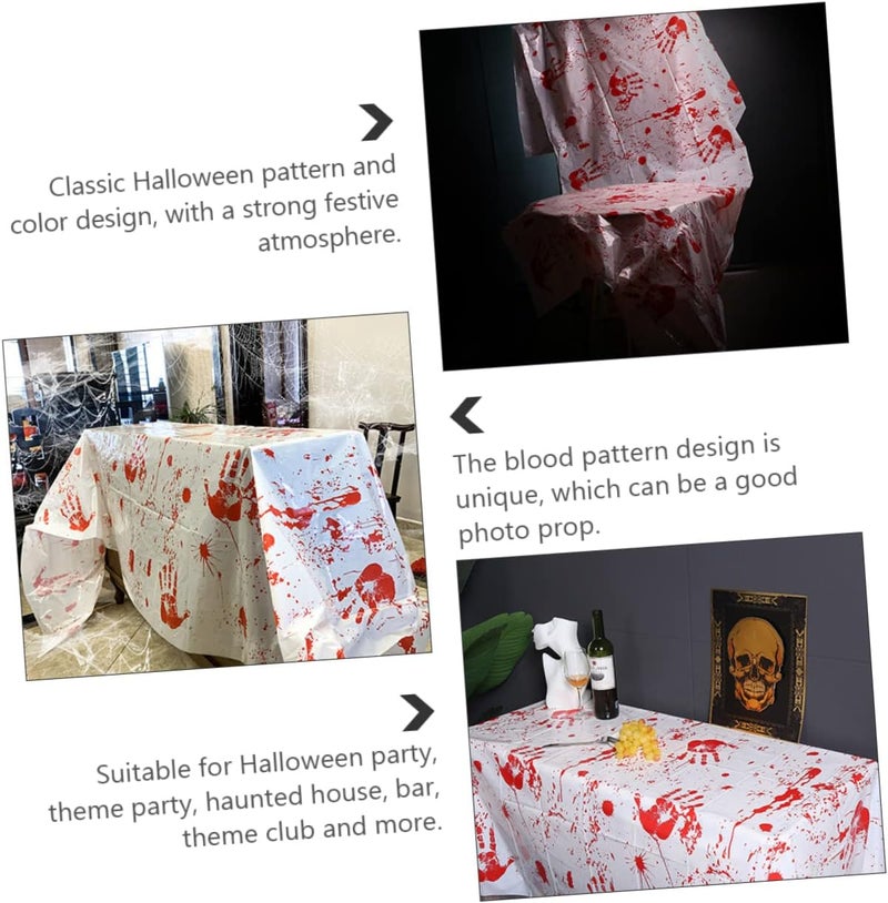1Set Halloween Tablecloth and Apron Blood Print Design for Spooky Tablecloth Apron for Halloween Dining Table Decoration - Image 3