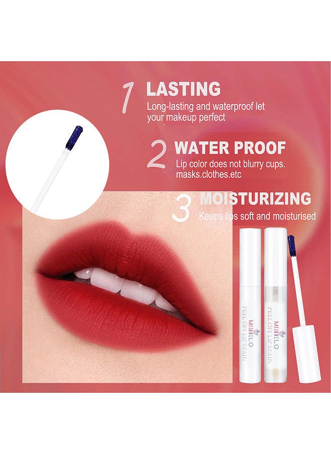 MLIIIILO Peel Off Lip Stain Long Lasting Waterproof Lip Gloss Lip Tint Transfer Proof Peel Off Lip Stain Lipstick Liquid Blading Lips  - Image 5
