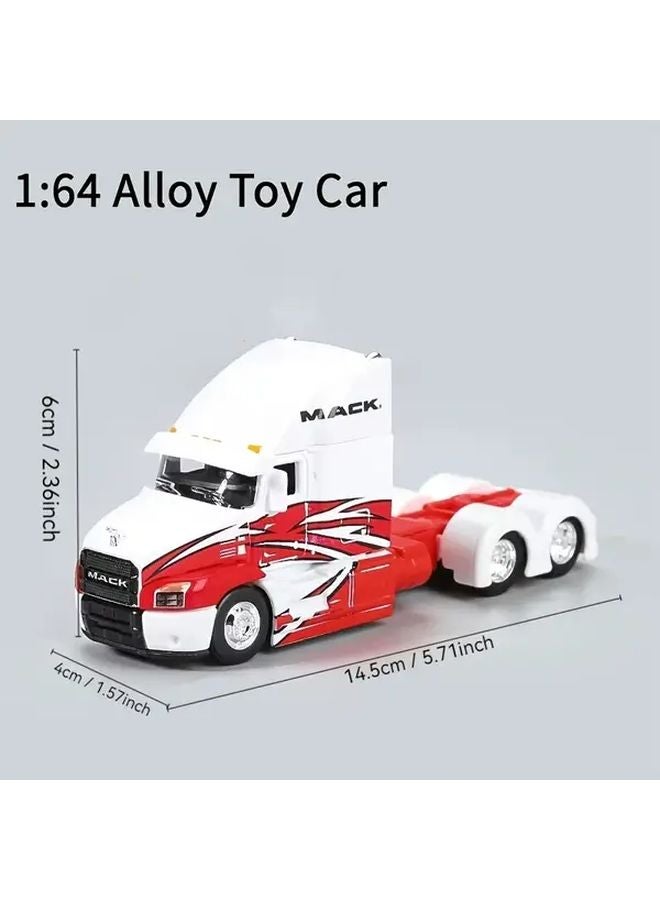 Maisto 1 64 Scale MACK Anthem White Blue Alloy Metal Car Model Trailer Truck - Image 4