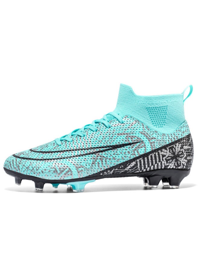 Moonlight 1160 Long Nails Thorn 15 High-top Football Shoes For Boys And Girls Broken Nails Artificial Lawn Spikes Leather Foot Competition Training Sneaker