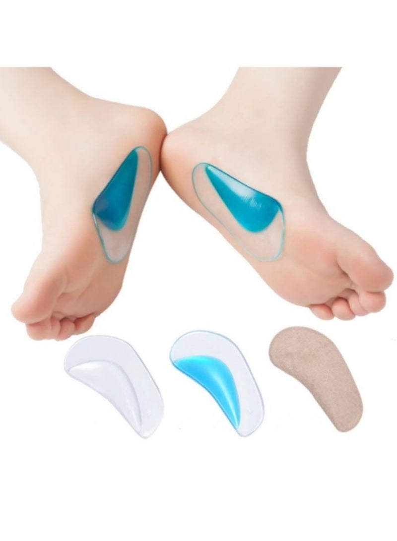OASIS-TH 3 Pairs Gel Arch Support Insoles,Arch Support Shoe Insoles for Flat Feet, Gel Inserts Plantar Fasciitis, Adhesive Pad Feet Relieve Pressure and Pain Women Men - Image 1