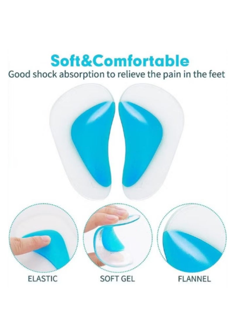 OASIS-TH 3 Pairs Gel Arch Support Insoles,Arch Support Shoe Insoles for Flat Feet, Gel Inserts Plantar Fasciitis, Adhesive Pad Feet Relieve Pressure and Pain Women Men - Image 3