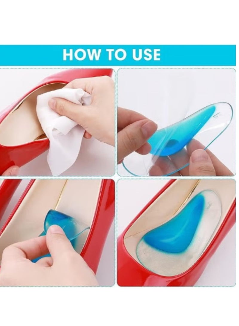 OASIS-TH 3 Pairs Gel Arch Support Insoles,Arch Support Shoe Insoles for Flat Feet, Gel Inserts Plantar Fasciitis, Adhesive Pad Feet Relieve Pressure and Pain Women Men - Image 5