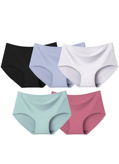 MARGOUN 5 Packs Women's Underwear Silk Women Lingerie Seamless Women High Rise Underwear Multicolour/Size Guide: 155/80 (S) - 160/85 (M) -165/90 (L) -170/95 (XL)  - Image 2